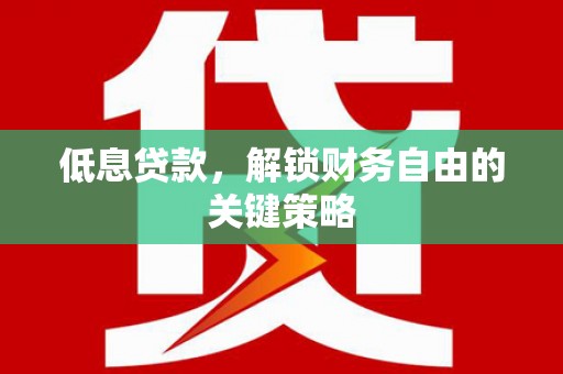 九龙城低息贷款，解锁财务自由的关键策略