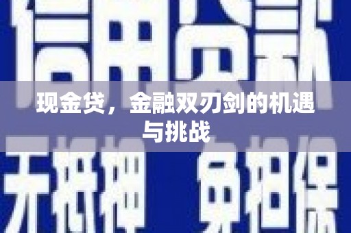 九龙城现金贷，金融双刃剑的机遇与挑战