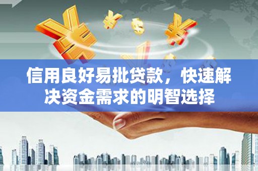 九龙城信用良好易批贷款，快速解决资金需求的明智选择