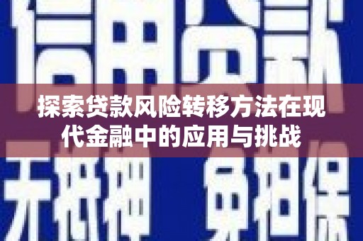 九龙城探索贷款风险转移方法在现代金融中的应用与挑战