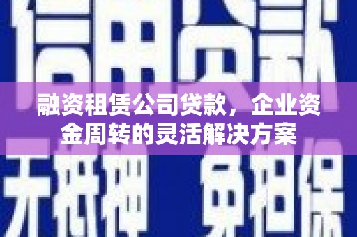 九龙城融资租赁公司贷款，企业资金周转的灵活解决方案