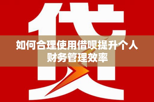 九龙城如何合理使用借呗提升个人财务管理效率
