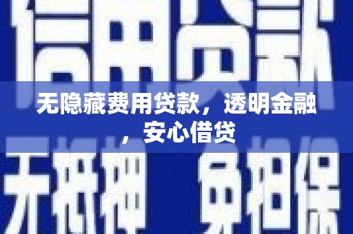 九龙城无隐藏费用贷款，透明金融，安心借贷