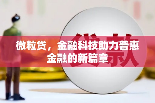 九龙城微粒贷，金融科技助力普惠金融的新篇章
